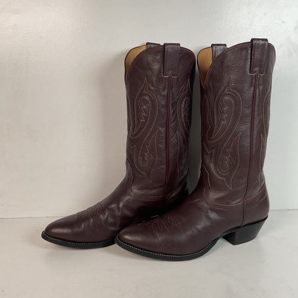 Vintage Nocona Burgundy Boar Cowboy BootsUSA MadeWild Pig Skin10.5 D